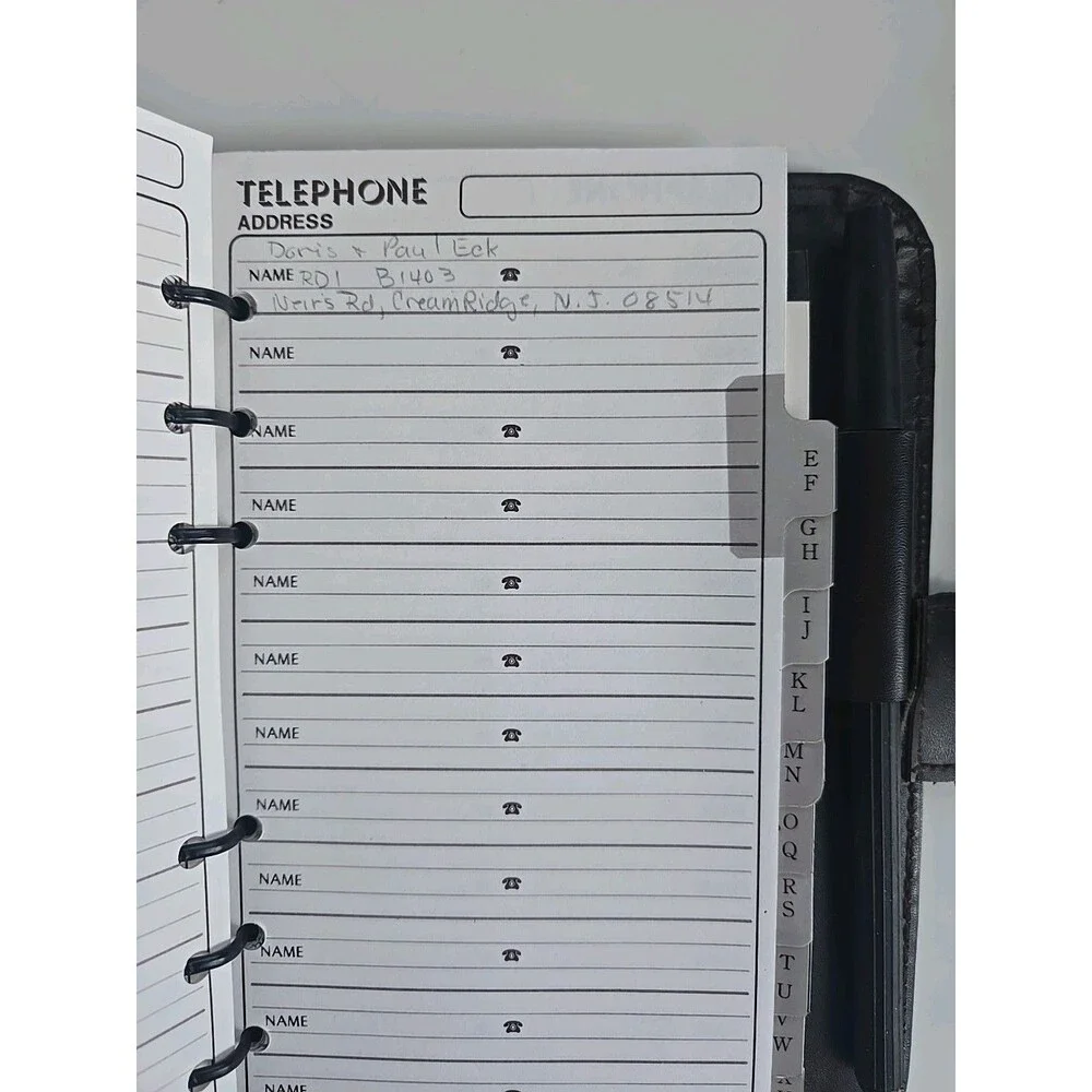 Vintage 80s  Day Timer Planner Fortune Dark Brown 6 Ring Minimal Use